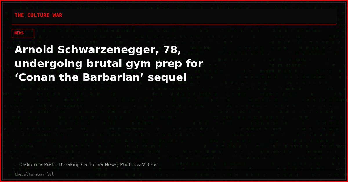 Arnold Schwarzenegger, 78, undergoing brutal gym prep for ‘Conan the Barbarian’ sequel