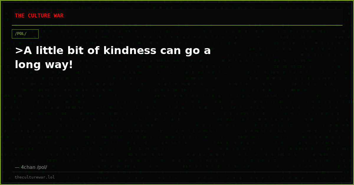 >A little bit of kindness can go a long way!