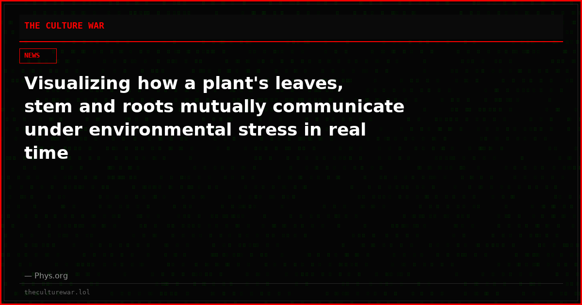 Visualizing how a plant's leaves, stem and roots mutually communicate under environmental stress in real time