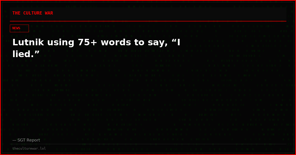 Lutnik using 75+ words to say, “I lied.”