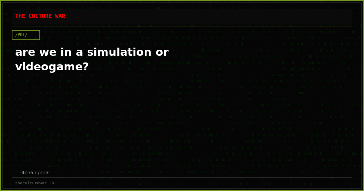 are we in a simulation or videogame?