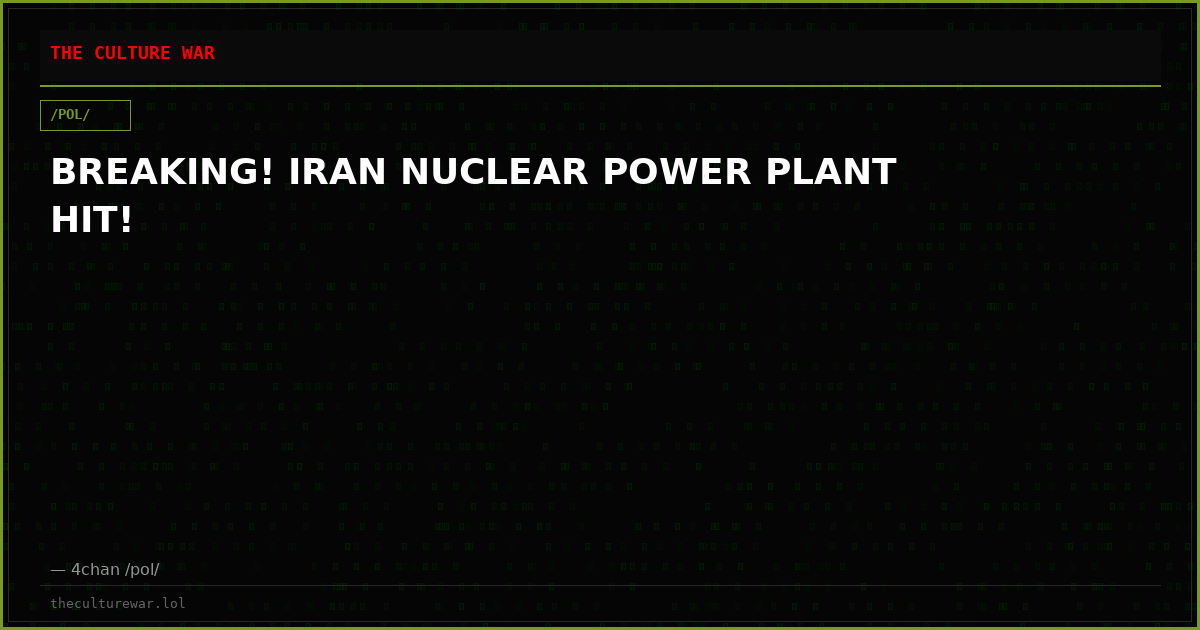 BREAKING! IRAN NUCLEAR POWER PLANT HIT!
