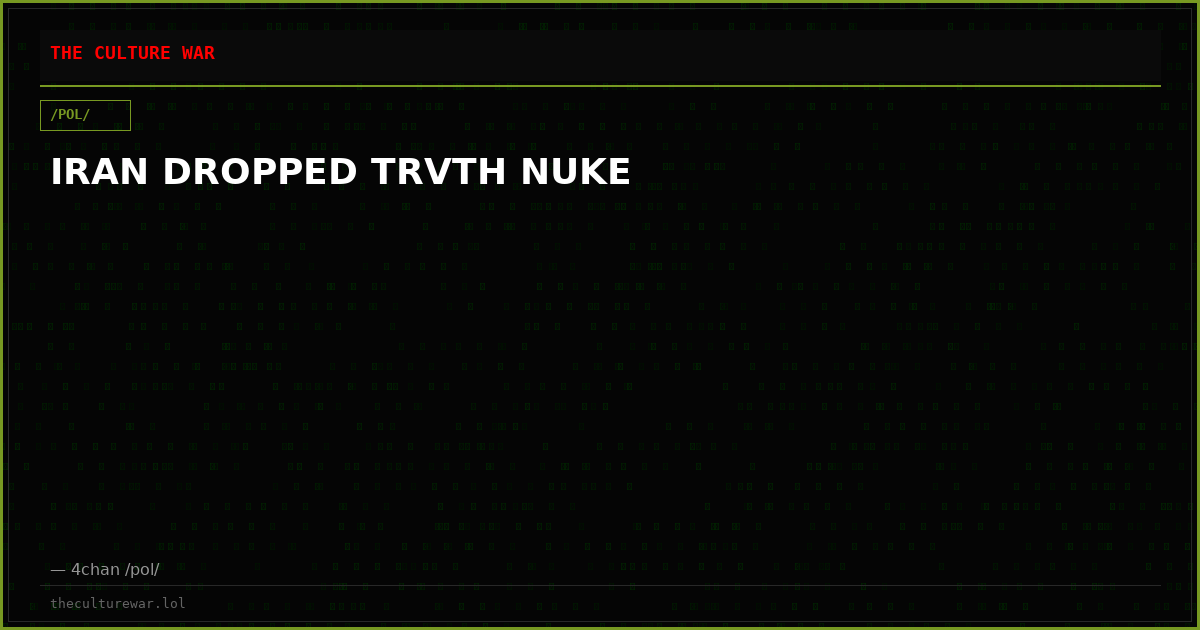 IRAN DROPPED TRVTH NUKE