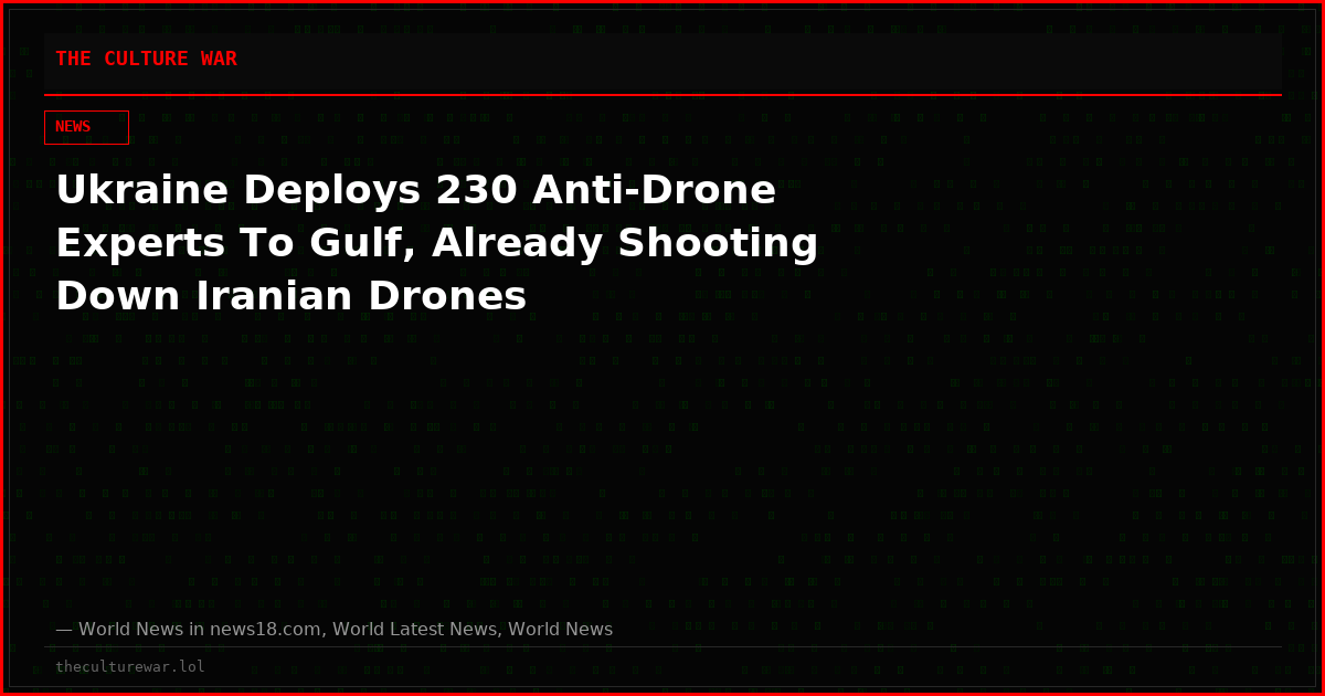 Ukraine Deploys 230 Anti-Drone Experts To Gulf, Already Shooting Down Iranian Drones