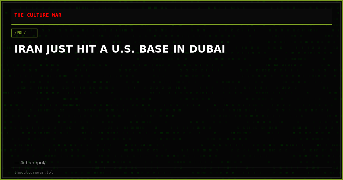 IRAN JUST HIT A U.S. BASE IN DUBAI