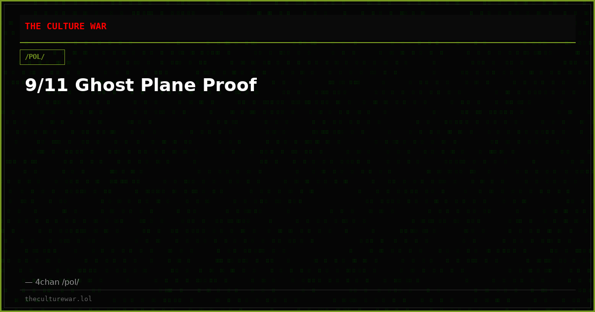 9/11 Ghost Plane Proof