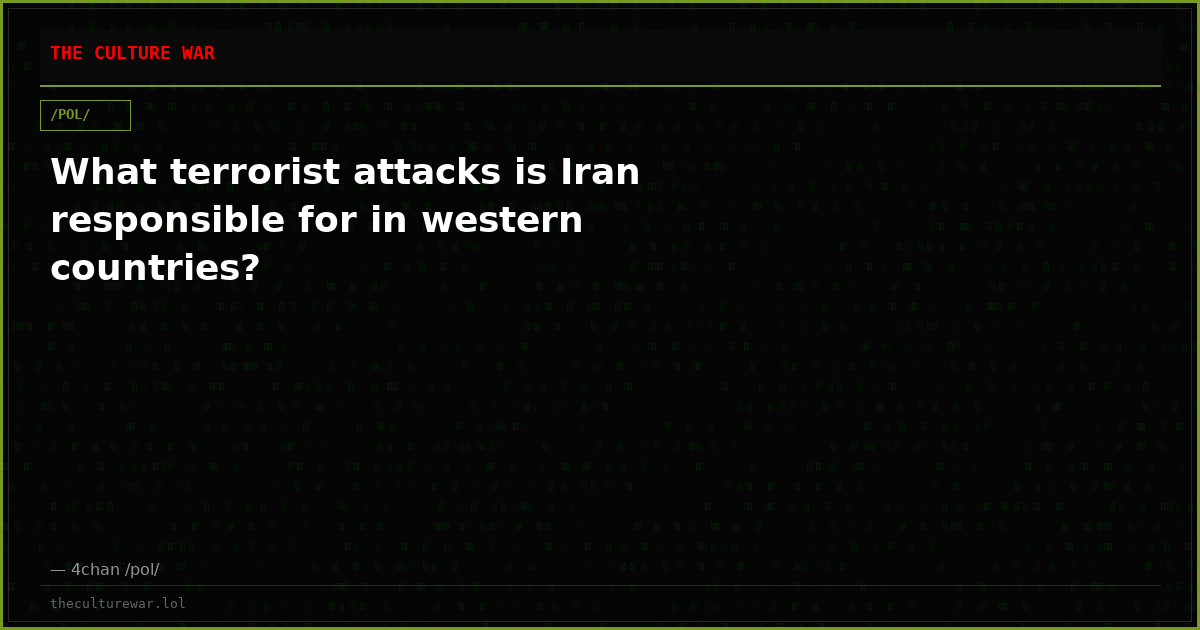 What terrorist attacks is Iran responsible for in western countries?