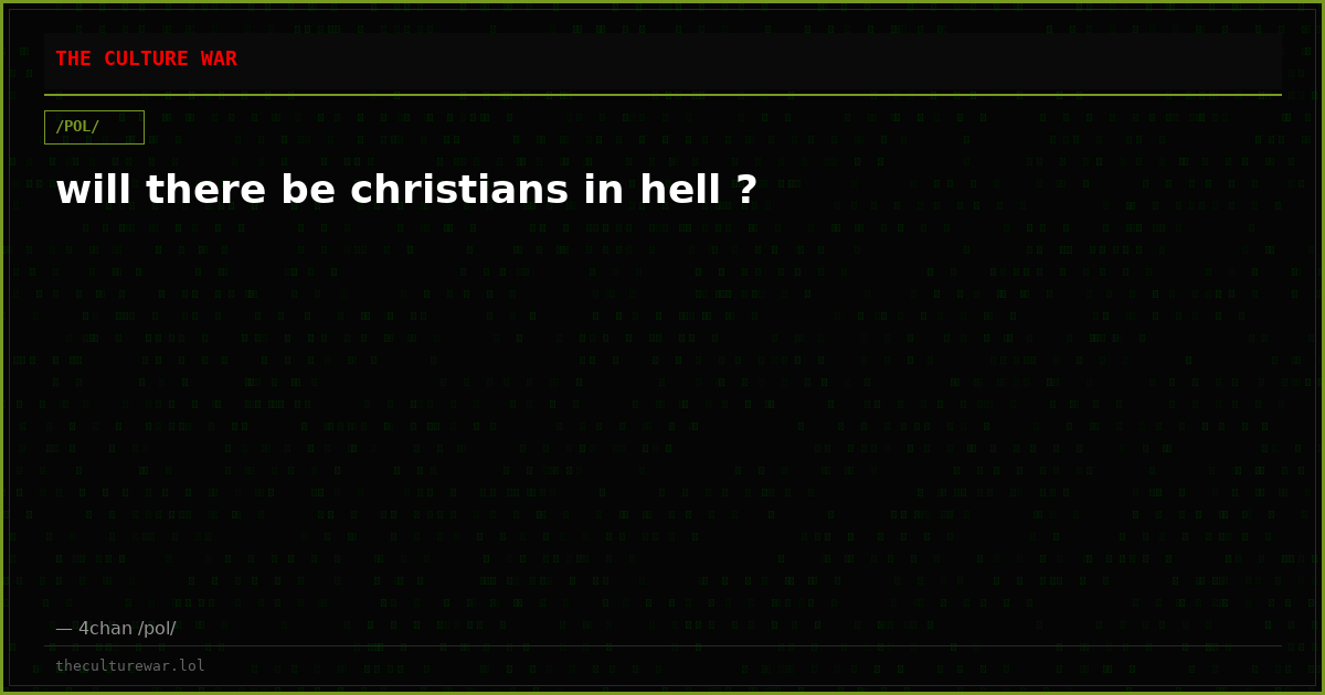will there be christians in hell ?