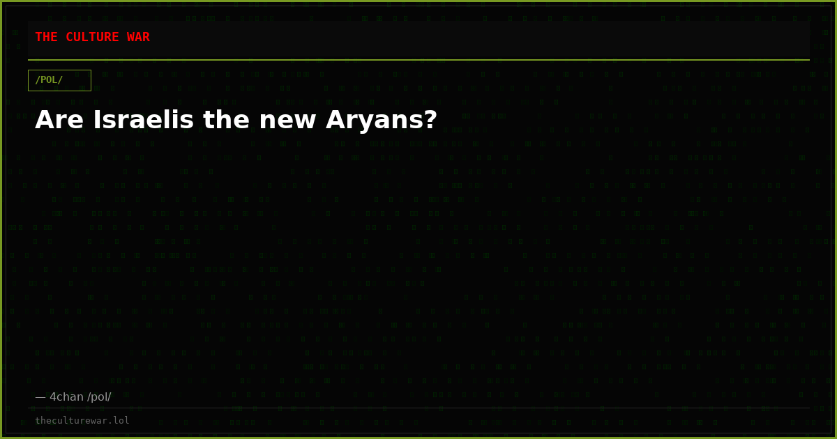 Are Israelis the new Aryans?