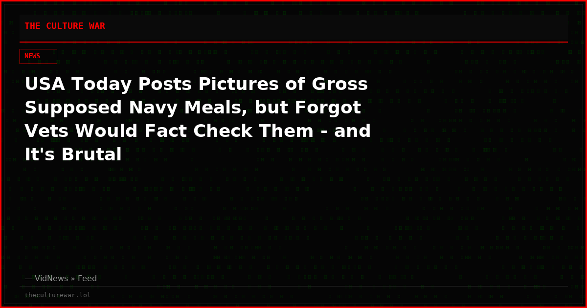 USA Today Posts Pictures of Gross Supposed Navy Meals, but Forgot Vets Would Fact Check Them - and It's Brutal