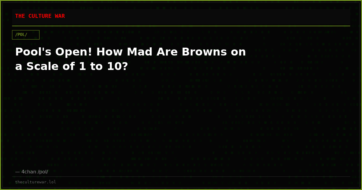 Pool's Open! How Mad Are Browns on a Scale of 1 to 10?