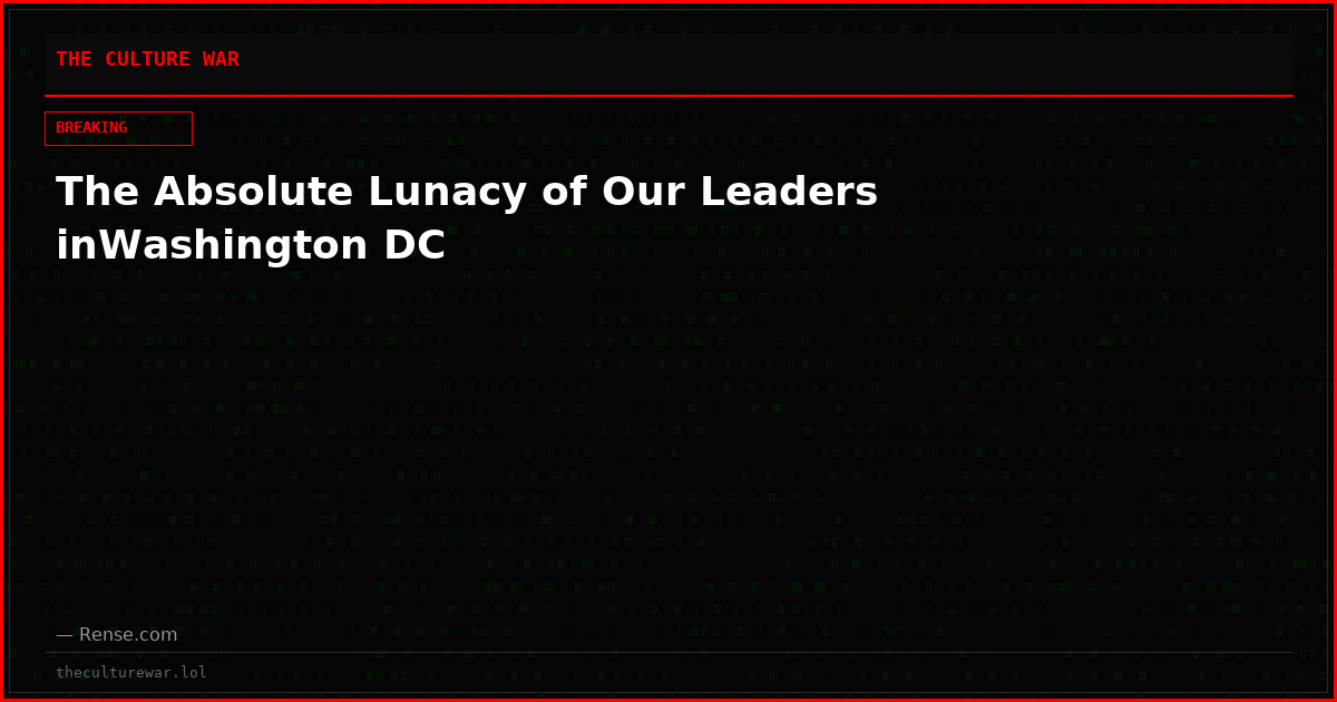 The Absolute Lunacy of Our Leaders inWashington DC