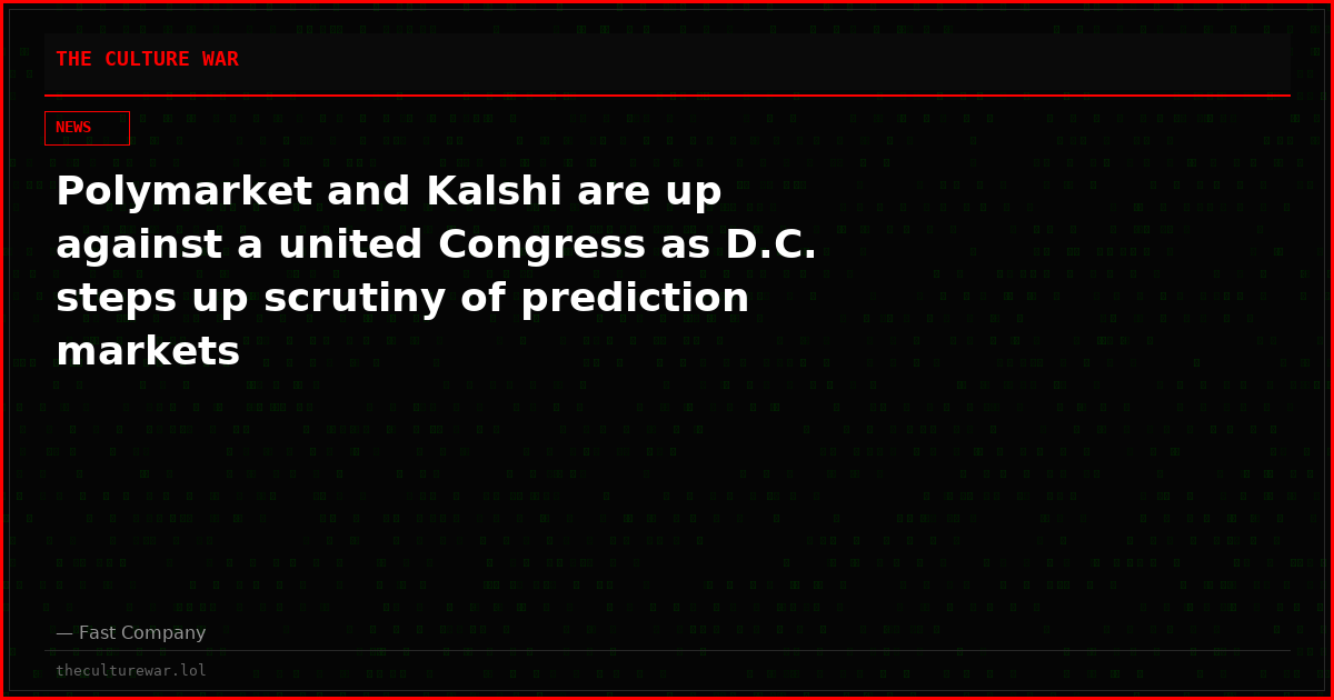 Polymarket and Kalshi are up against a united Congress as D.C. steps up scrutiny of prediction markets