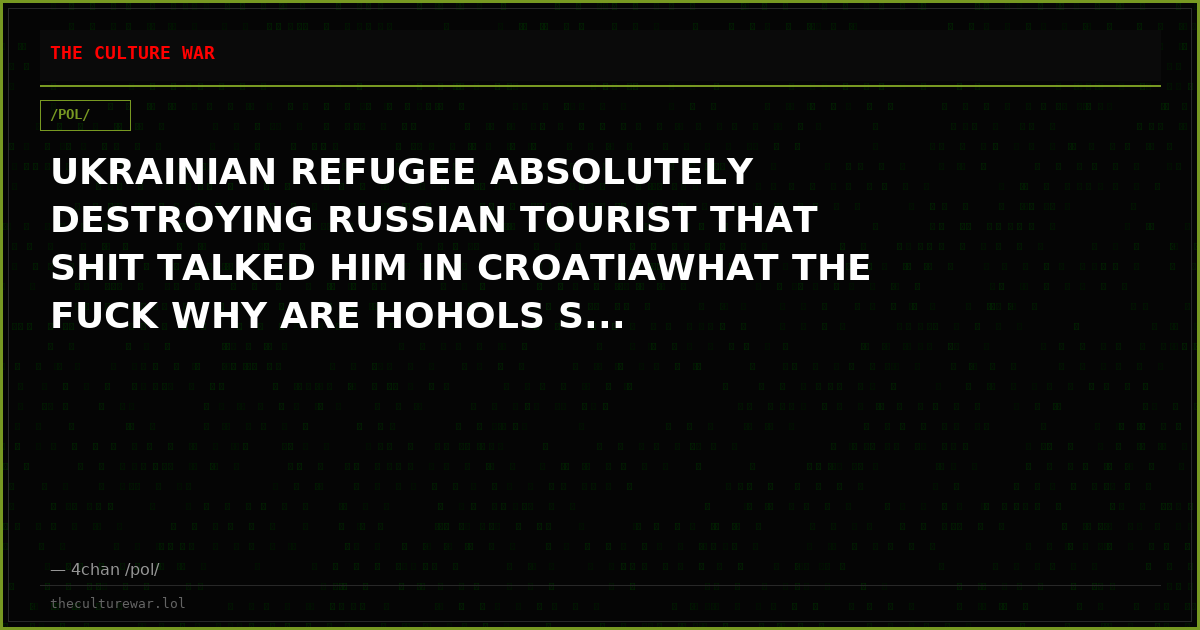 UKRAINIAN REFUGEE ABSOLUTELY DESTROYING RUSSIAN TOURIST THAT SHIT TALKED HIM IN CROATIAWHAT THE FUCK WHY ARE HOHOLS S...