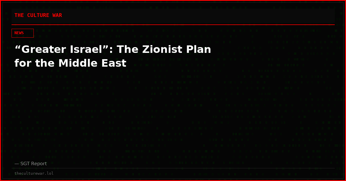“Greater Israel”: The Zionist Plan for the Middle East