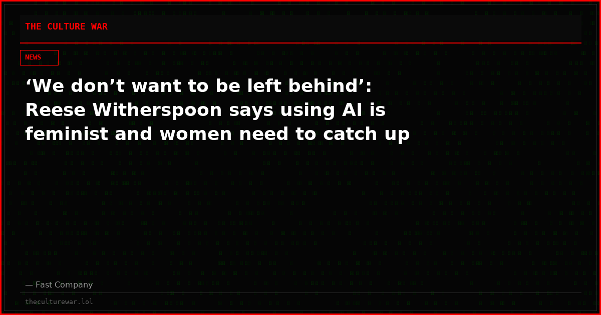 ‘We don’t want to be left behind’: Reese Witherspoon says using AI is feminist and women need to catch up