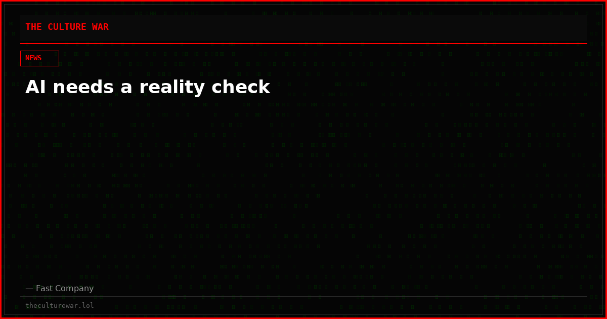 AI needs a reality check