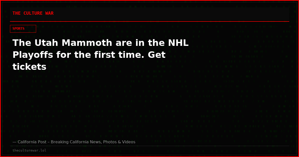 The Utah Mammoth are in the NHL Playoffs for the first time. Get tickets