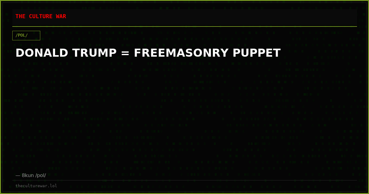 DONALD TRUMP = FREEMASONRY PUPPET
