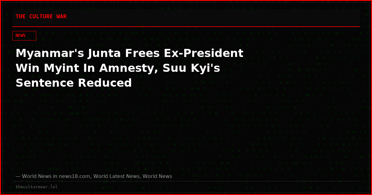 Myanmar's Junta Frees Ex-President Win Myint In Amnesty, Suu Kyi's Sentence Reduced