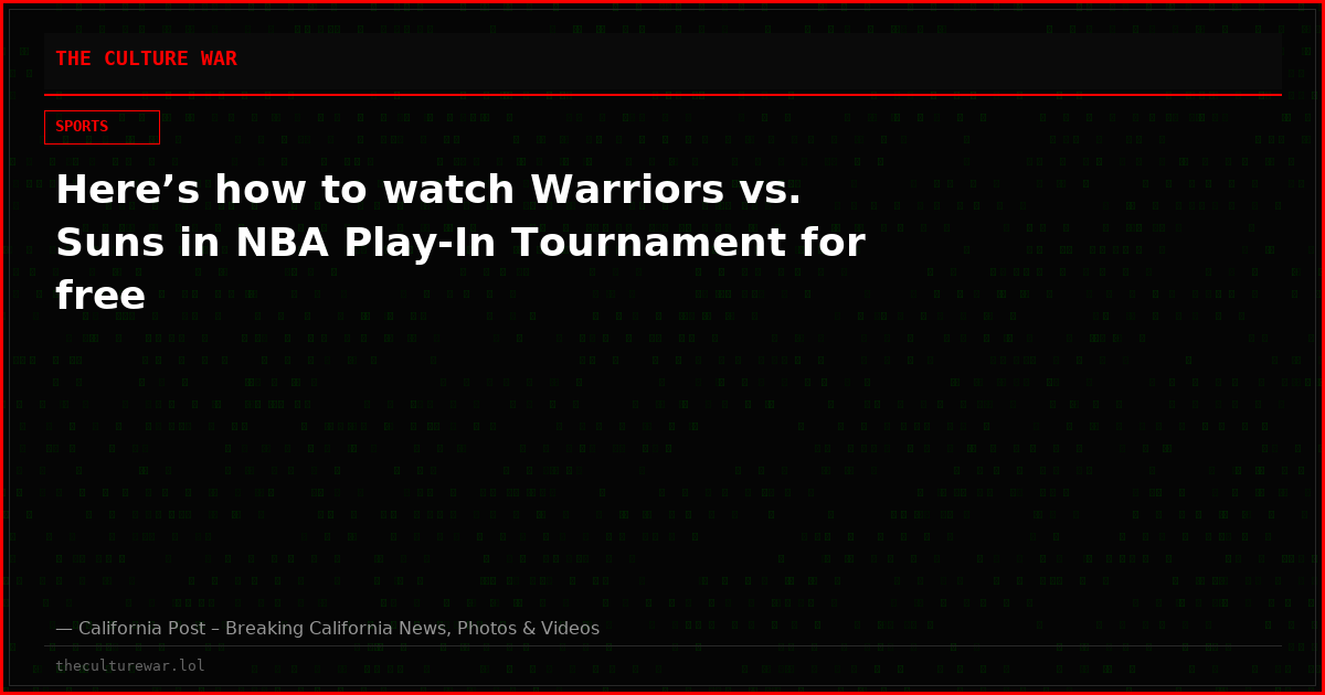 Here’s how to watch Warriors vs. Suns in NBA Play-In Tournament for free
