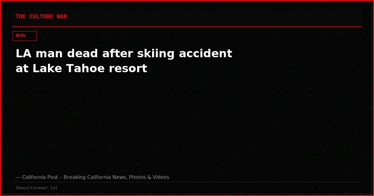 LA man dead after skiing accident at Lake Tahoe resort