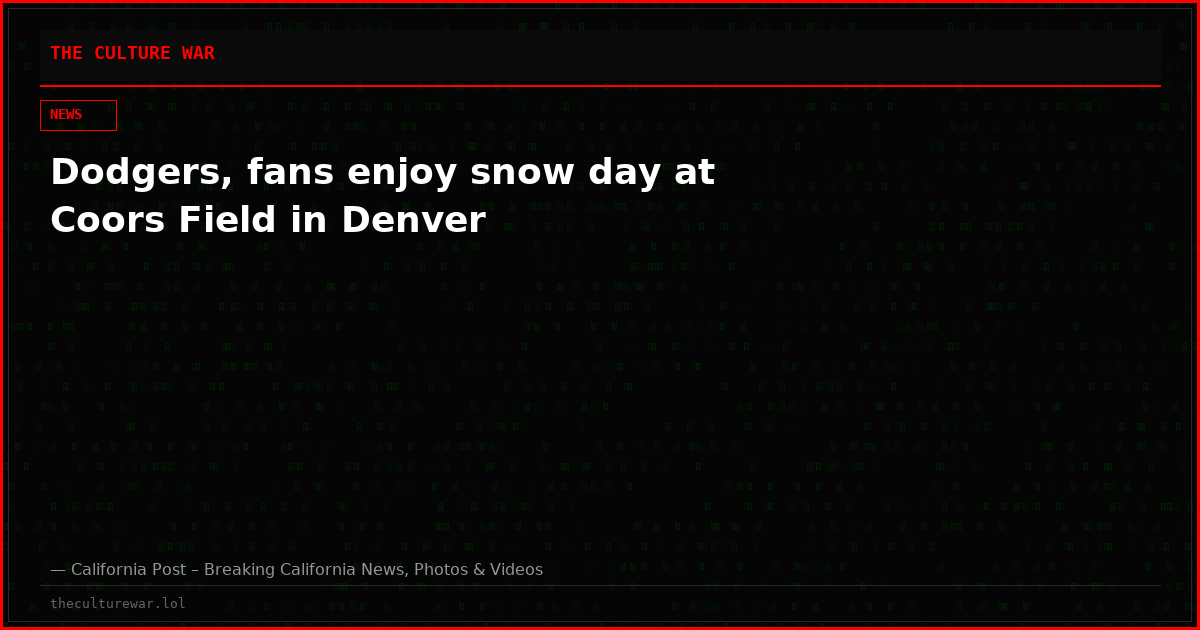 Dodgers, fans enjoy snow day at Coors Field in Denver