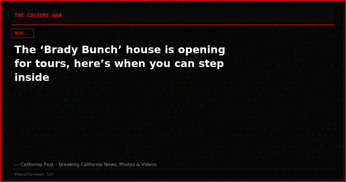 The ‘Brady Bunch’ house is opening for tours, here’s when you can step inside