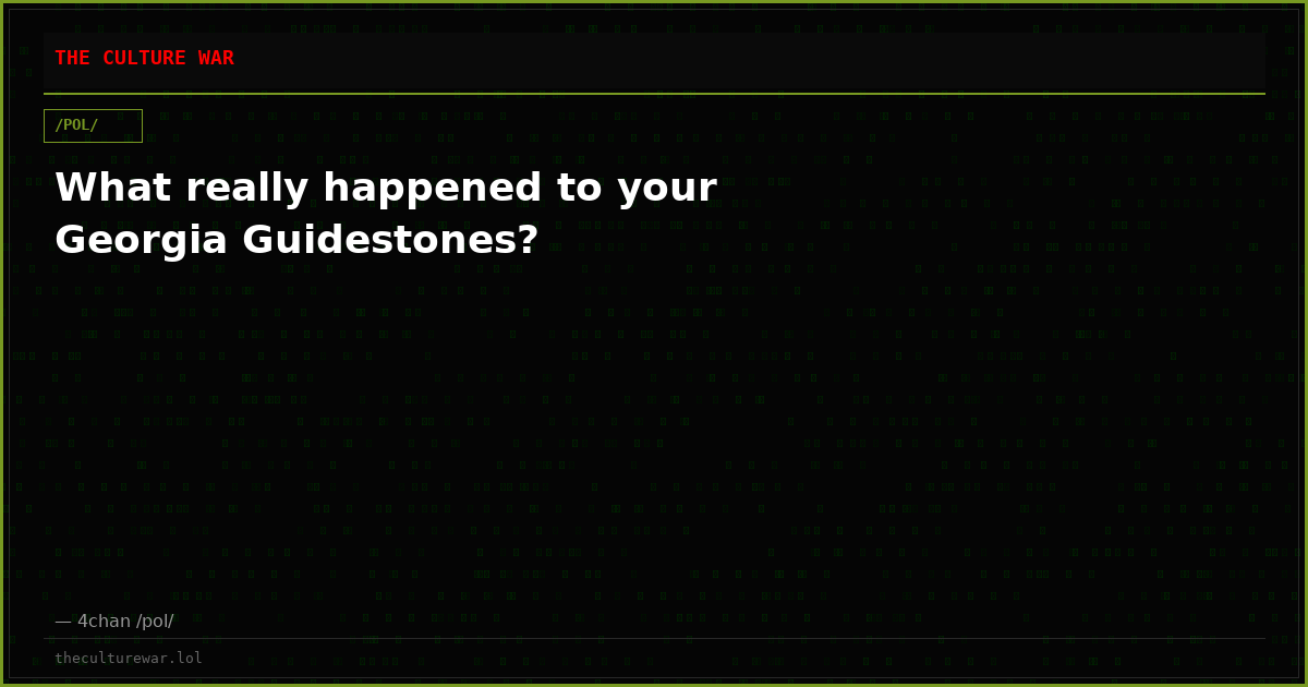 What really happened to your Georgia Guidestones?