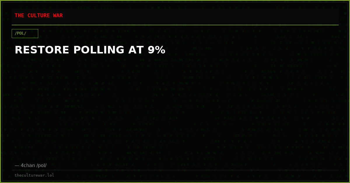 RESTORE POLLING AT 9%