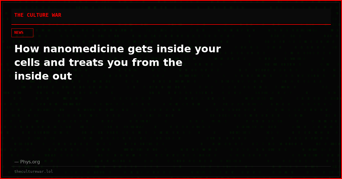 How nanomedicine gets inside your cells and treats you from the inside out