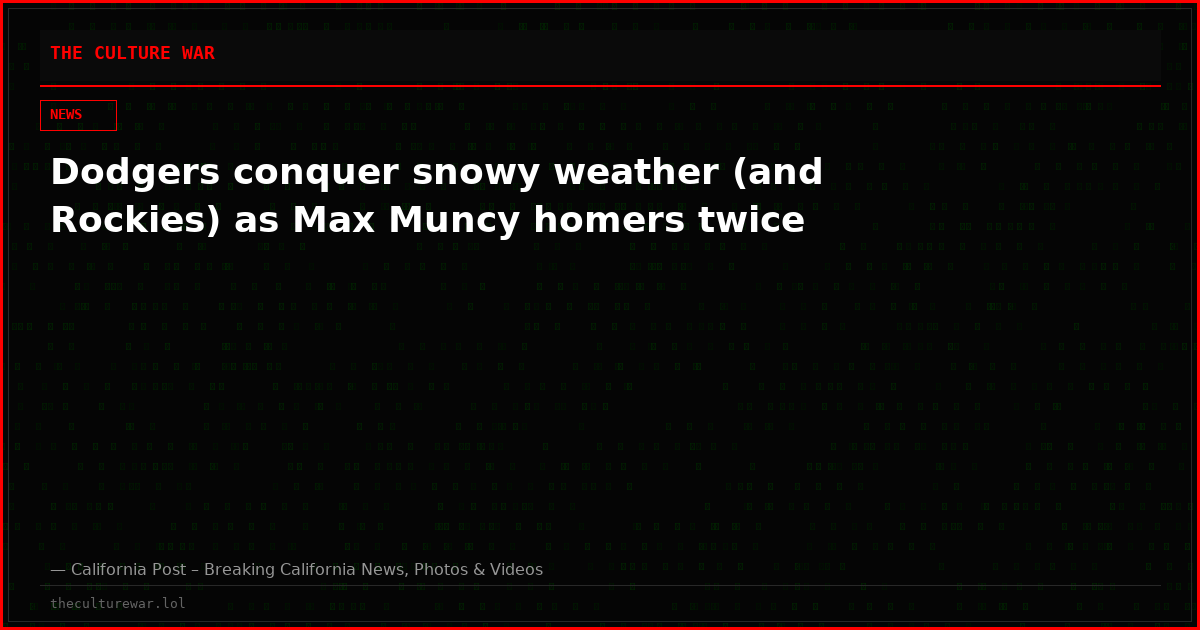 Dodgers conquer snowy weather (and Rockies) as Max Muncy homers twice
