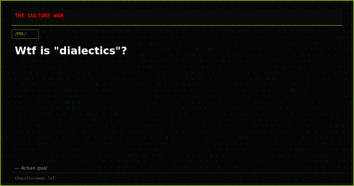 Wtf is "dialectics"?
