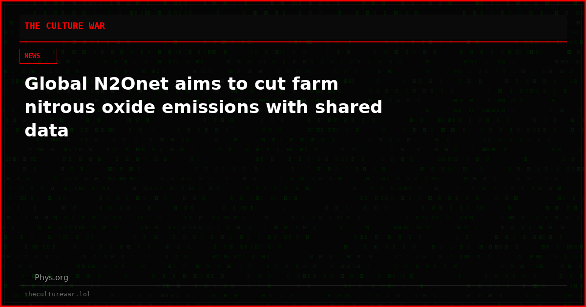 Global N2Onet aims to cut farm nitrous oxide emissions with shared data