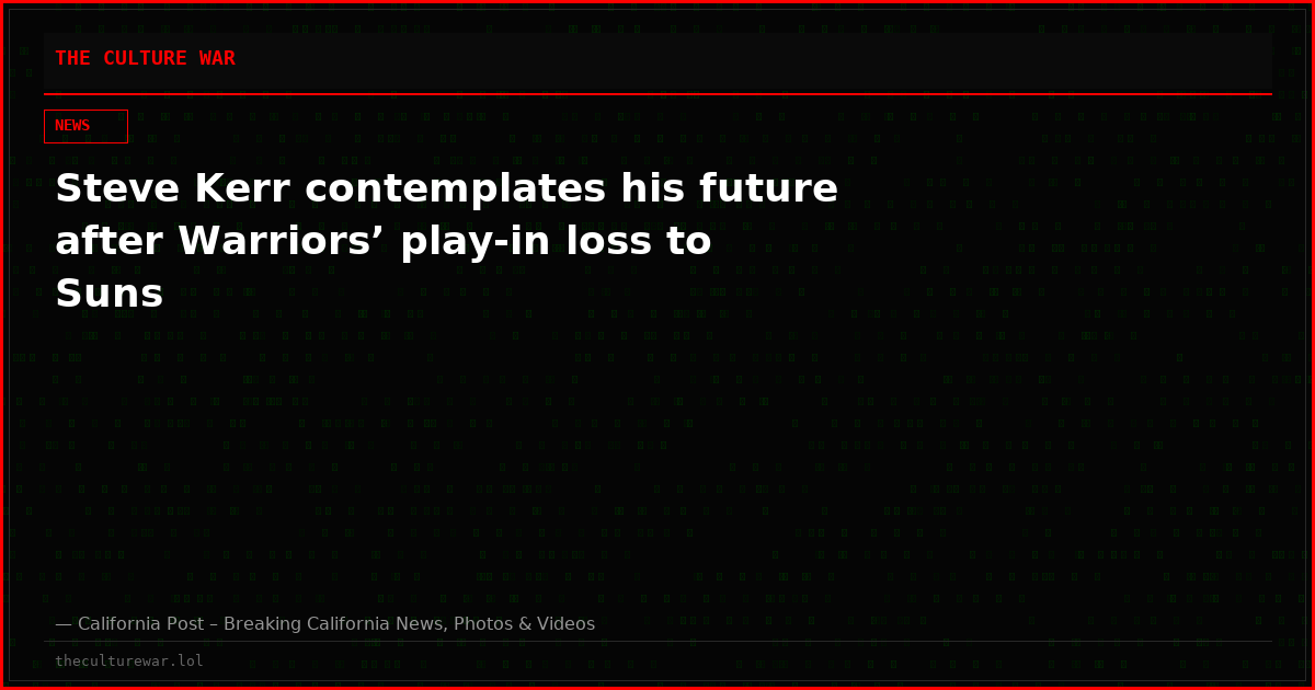 Steve Kerr contemplates his future after Warriors’ play-in loss to Suns