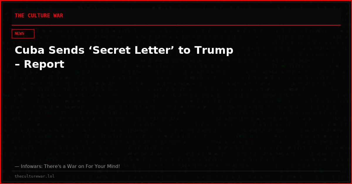 Cuba Sends ‘Secret Letter’ to Trump – Report