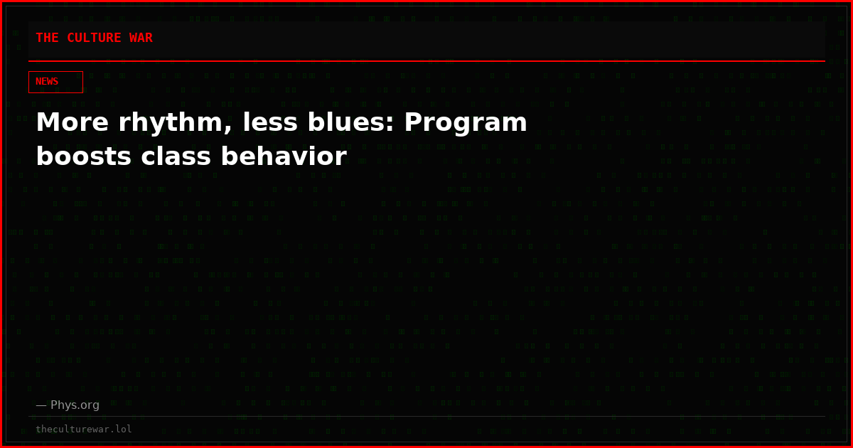 More rhythm, less blues: Program boosts class behavior