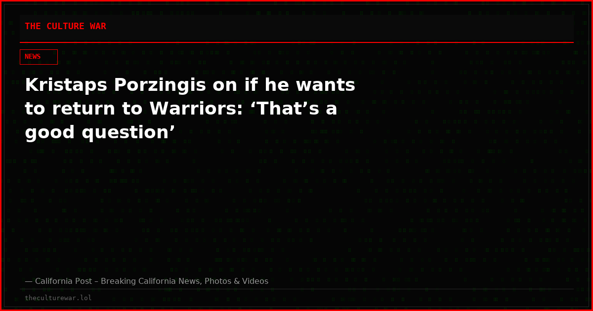 Kristaps Porzingis on if he wants to return to Warriors: ‘That’s a good question’