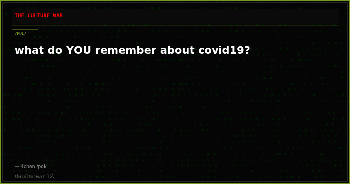 what do YOU remember about covid19?