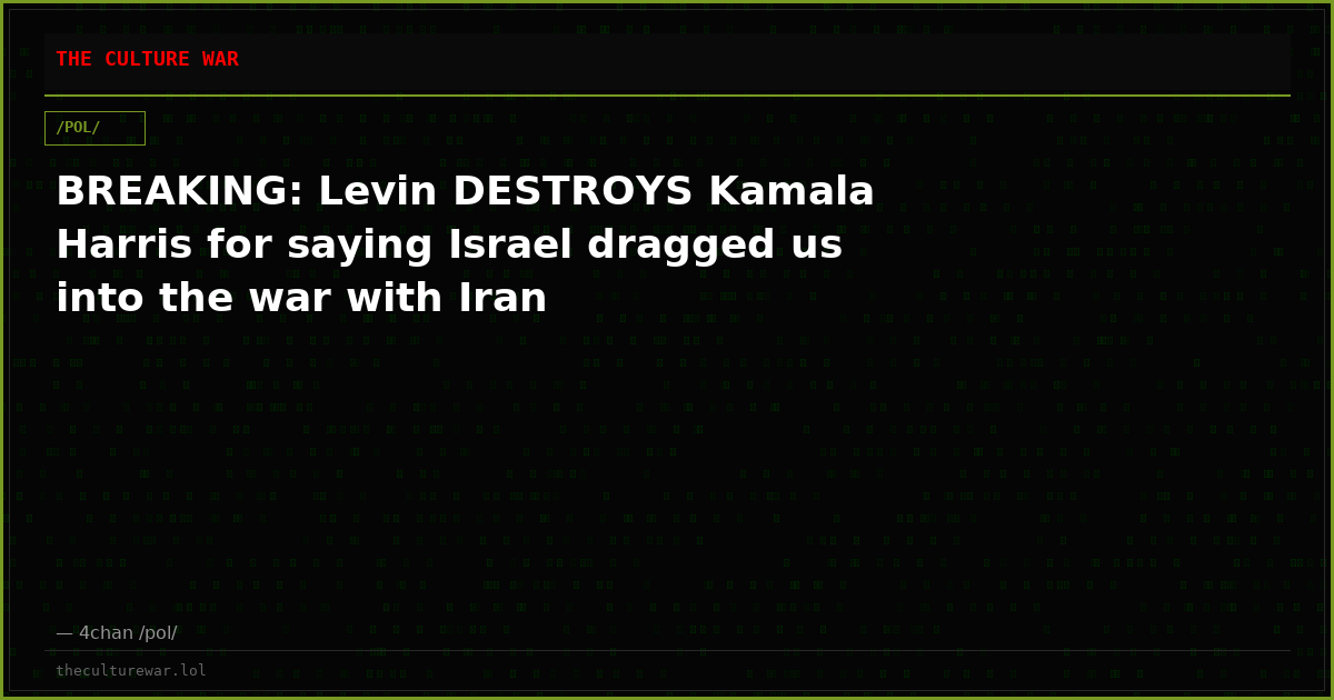 BREAKING: Levin DESTROYS Kamala Harris for saying Israel dragged us into the war with Iran