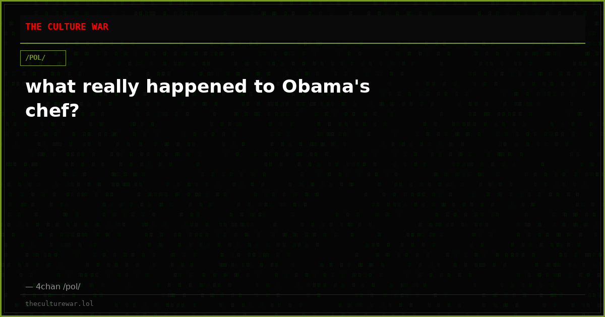 what really happened to Obama's chef?