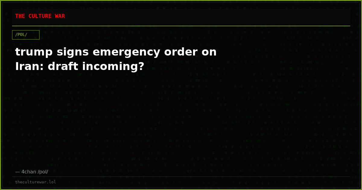 trump signs emergency order on Iran: draft incoming?