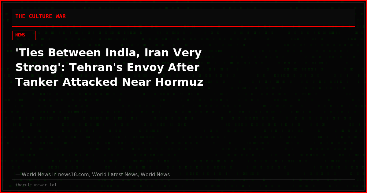 'Ties Between India, Iran Very Strong': Tehran's Envoy After Tanker Attacked Near Hormuz