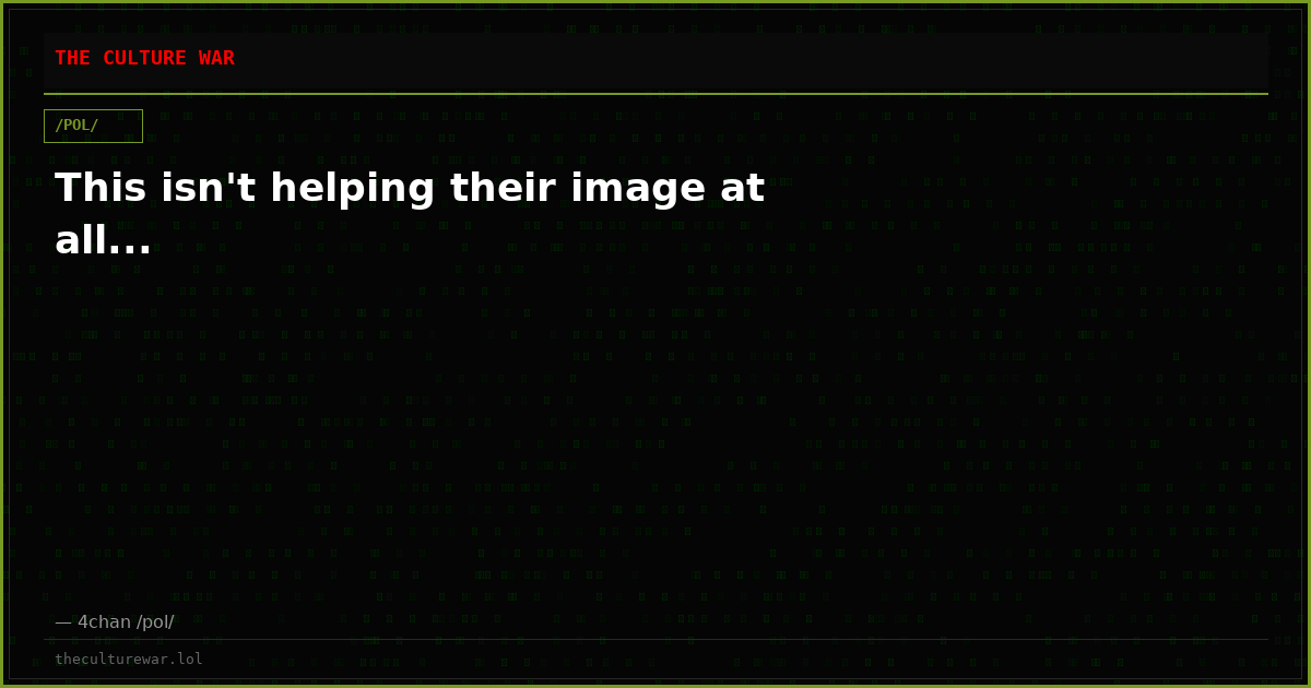 This isn't helping their image at all...