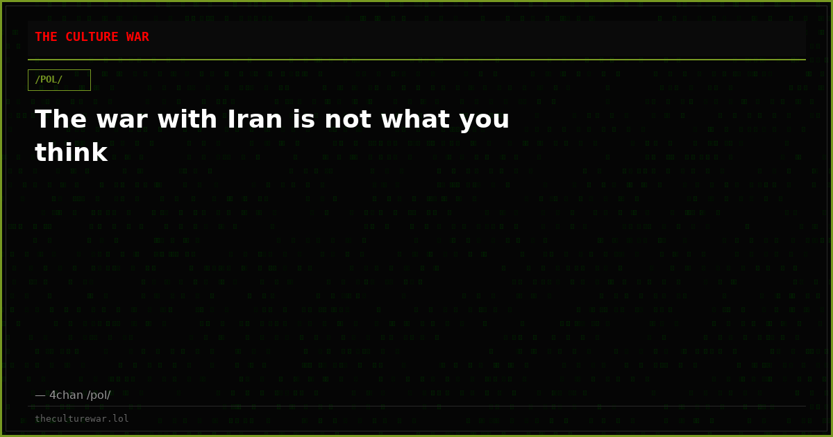 The war with Iran is not what you think