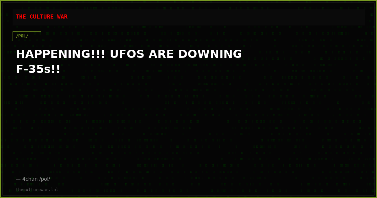 HAPPENING!!! UFOS ARE DOWNING F-35s!!