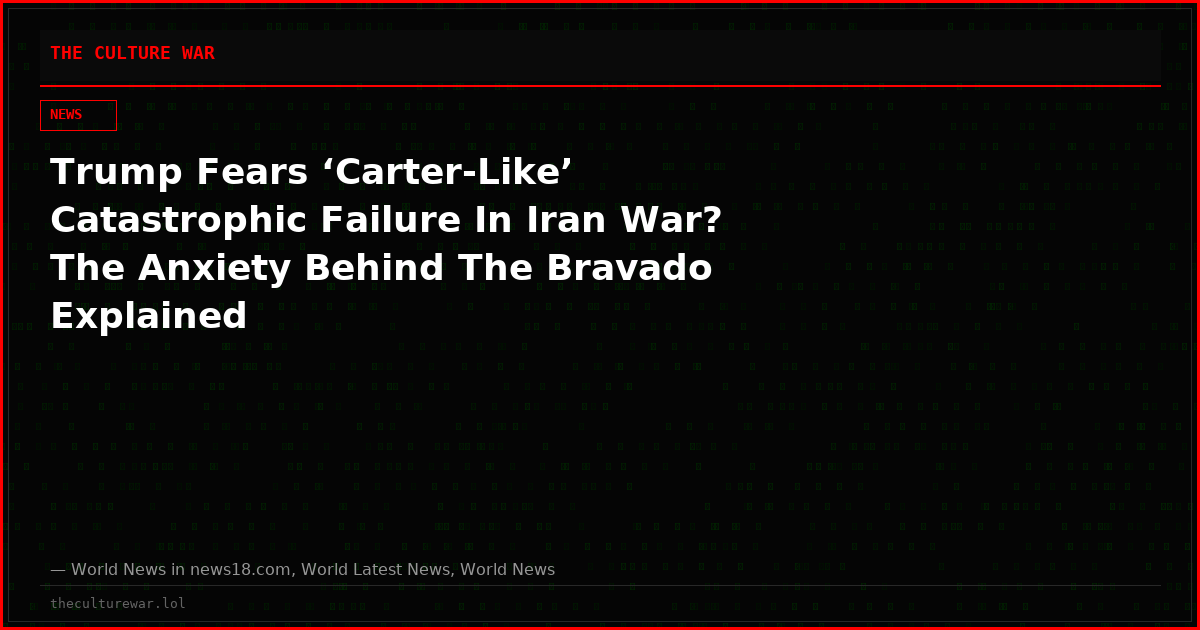 Trump Fears ‘Carter-Like’ Catastrophic Failure In Iran War? The Anxiety Behind The Bravado Explained