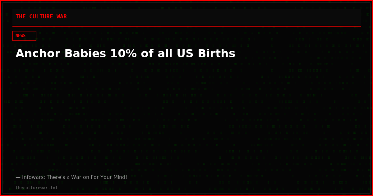 Anchor Babies 10% of all US Births