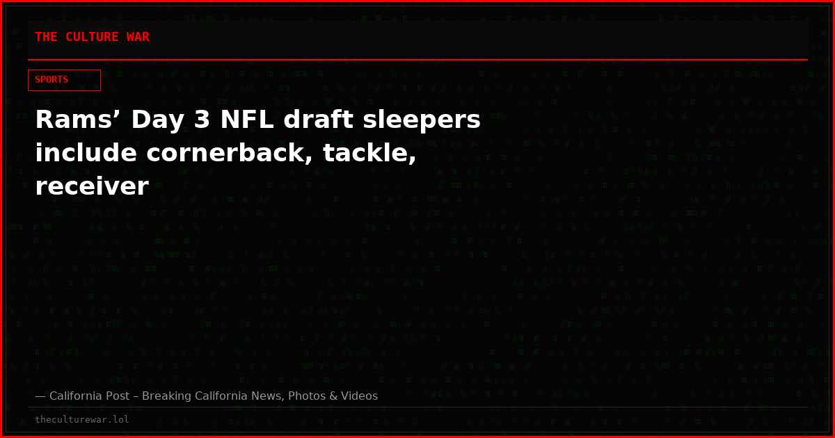 Rams’ Day 3 NFL draft sleepers include cornerback, tackle, receiver