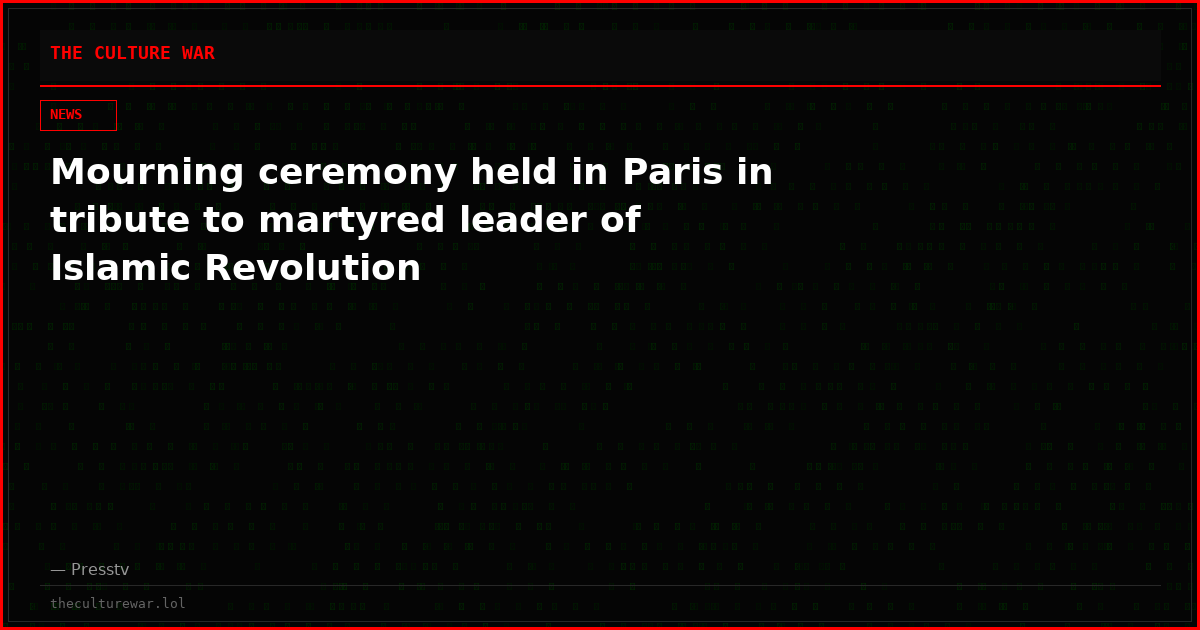 Mourning ceremony held in Paris in tribute to martyred leader of Islamic Revolution